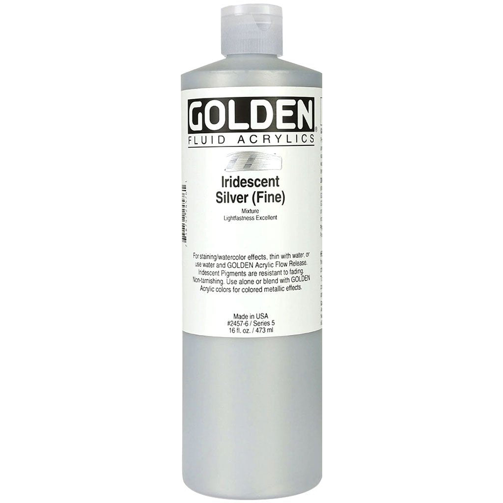 Golden Fluid Acrylics 16oz Silver (Fine)