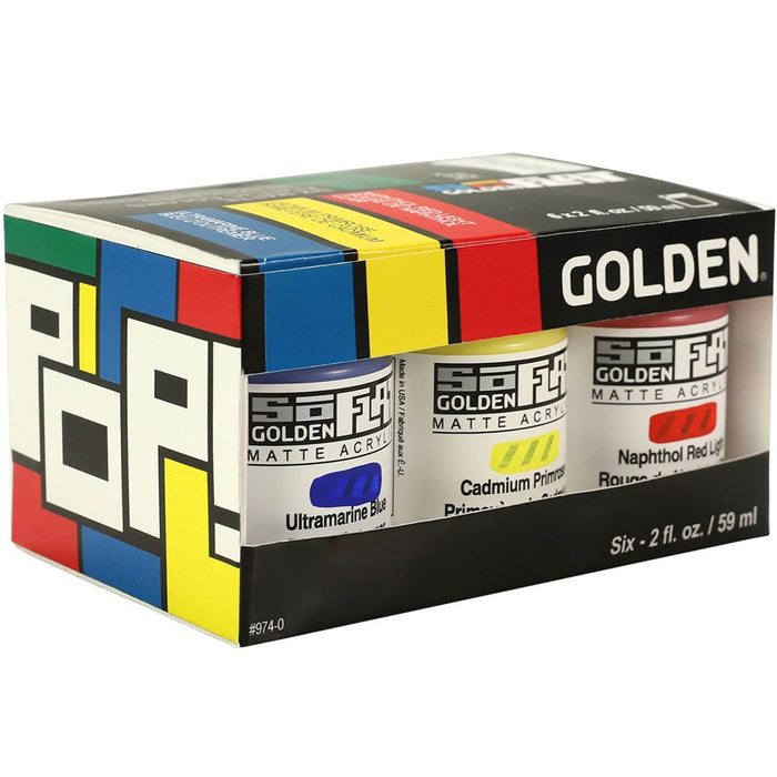 Golden Artist Soflat Golden Matte Acrylics Pop 6 Color Set