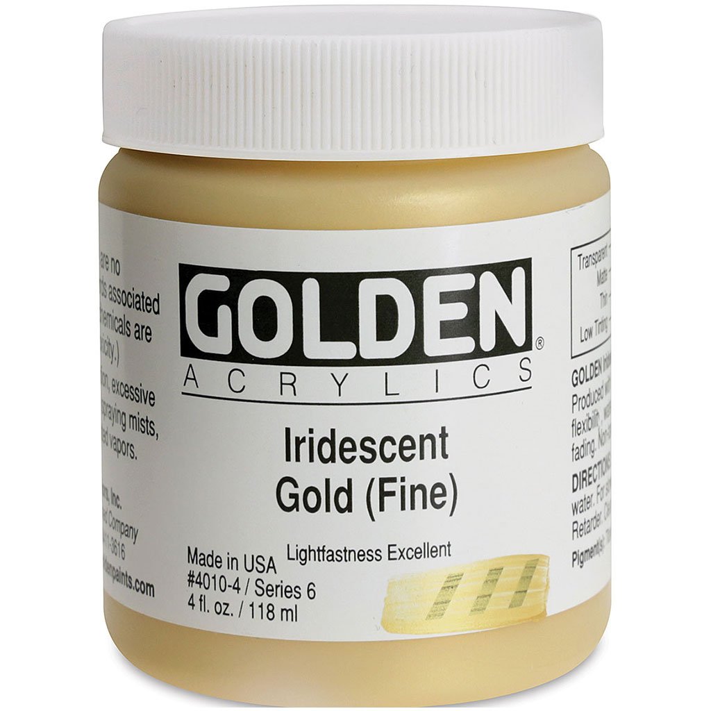 Golden Heavy Body Artist Acrylics 4oz Iridescent Gold (Fine)