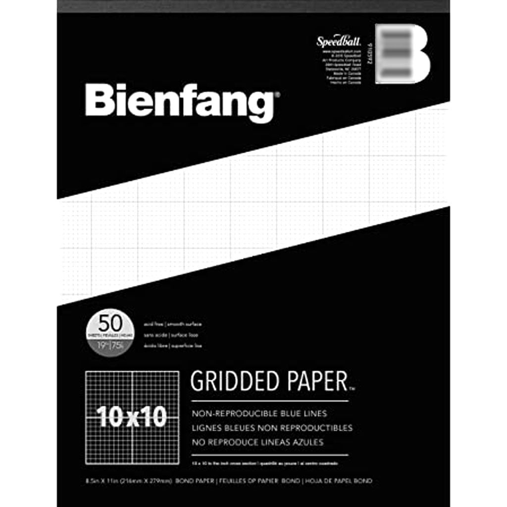 Designer Grid Paper Pad 50 Sheets 8.5in x 11in