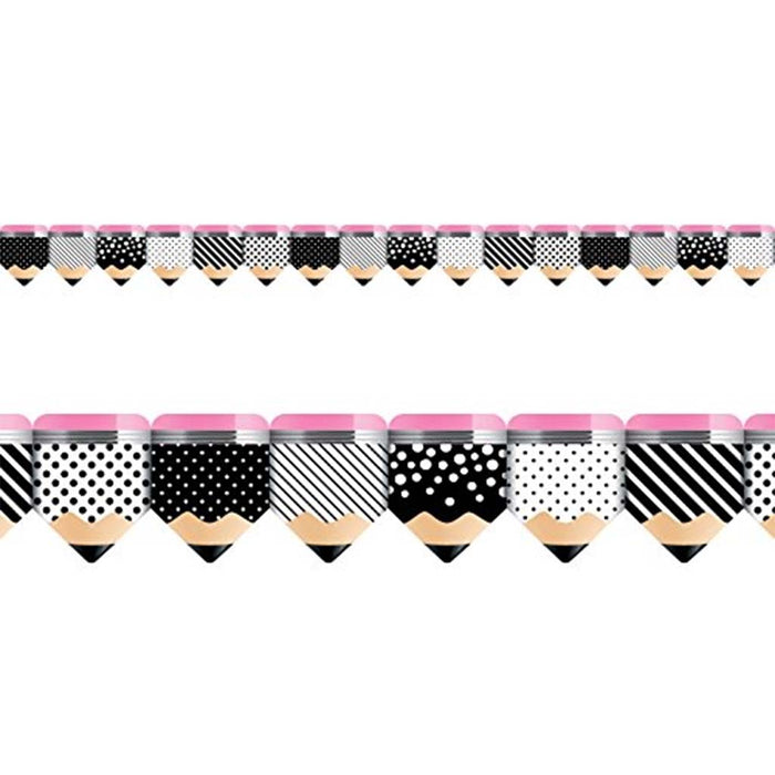 Bold & Bright Striped and Spotted Pencils Border