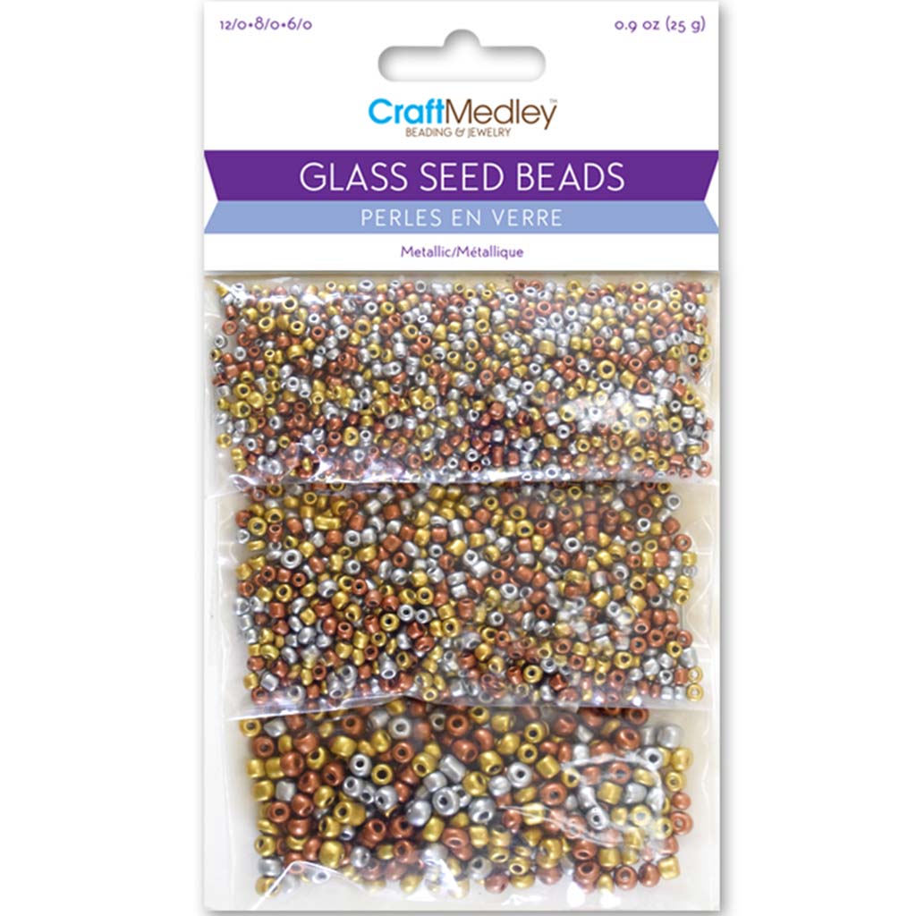 Glass Seed Beads Matte Metallic Multi-Mix Smooth Finish 25gms