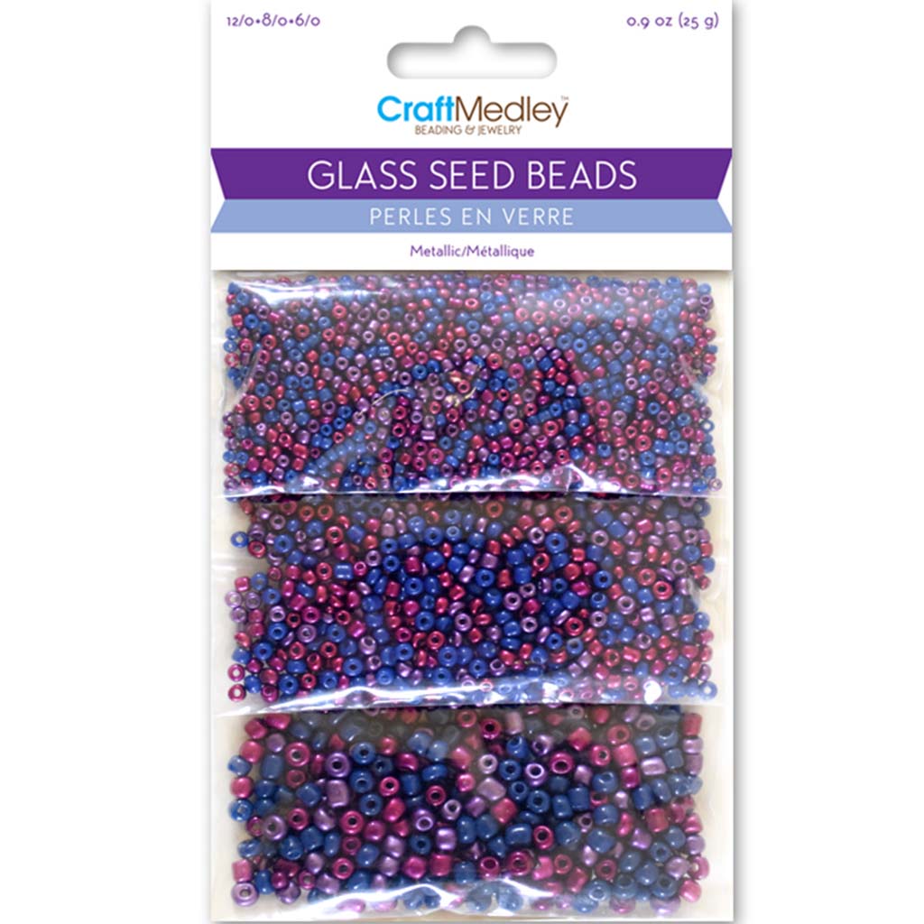 Glass Seed Beads Matte Metallic Multi-Mix Opaque Finish 25gms