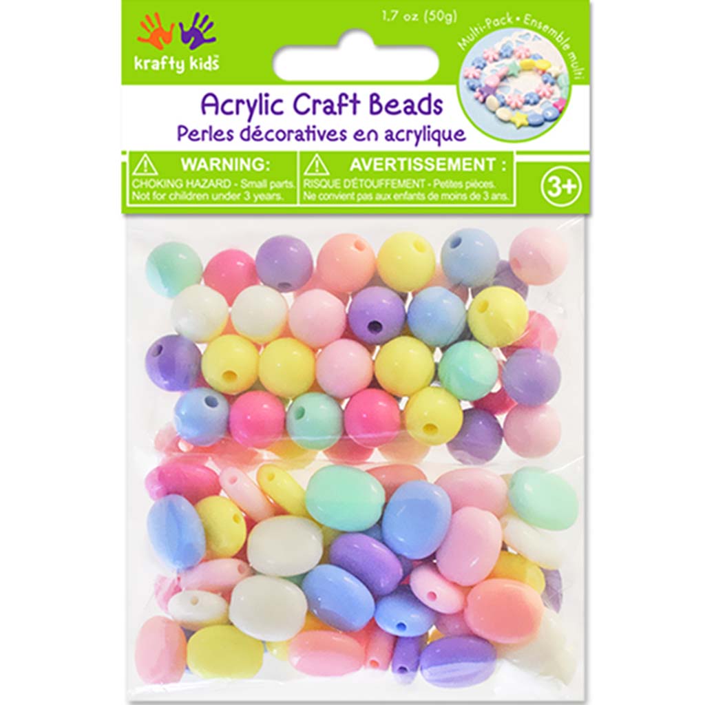 Acrylic Beads Multi-Packs 50g 10mm Round and Oval