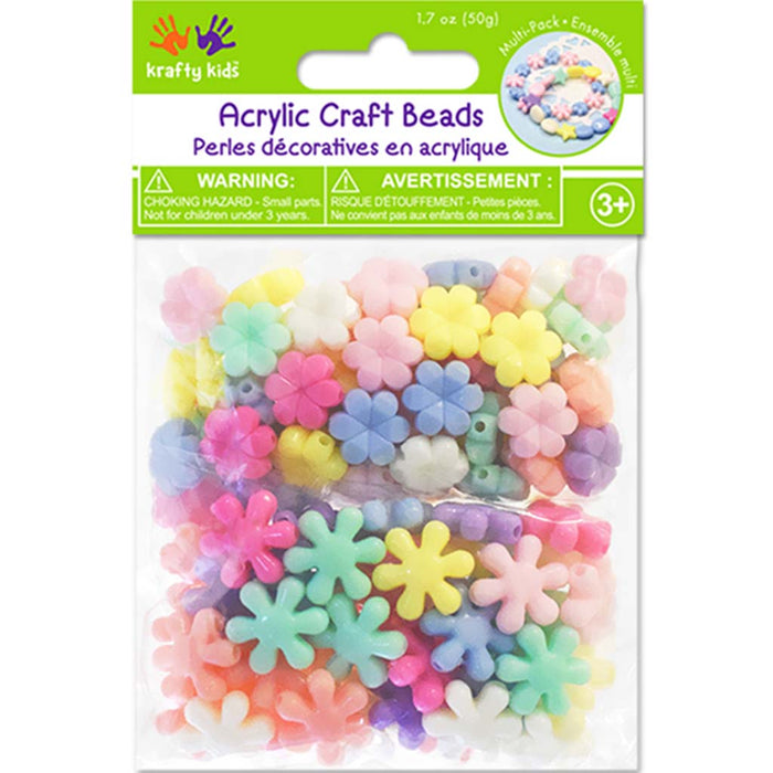 Acrylic Beads Multi-Packs 50g 10mm Flower Medley