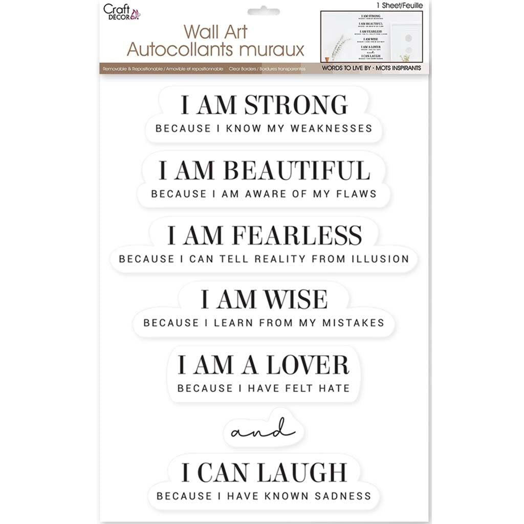 Words To Live By Wall Art I Am Strong 11.8in x 15.75in