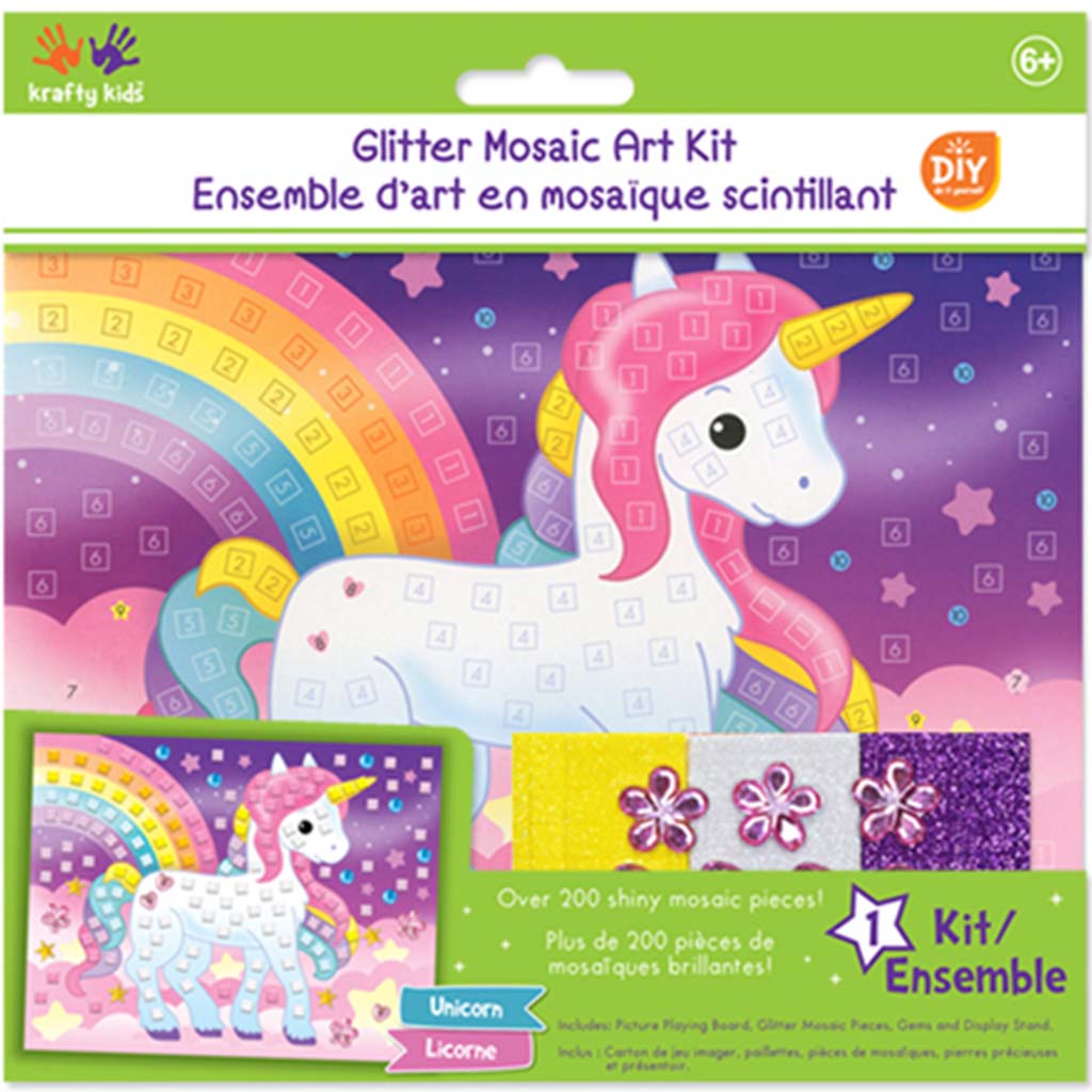 DIY Glitter Mosaic Art Kit with Gems Unicorn