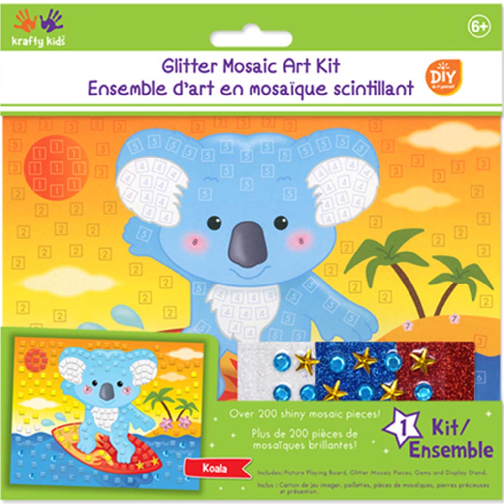DIY Glitter Mosaic Art Kit with Gems Koala