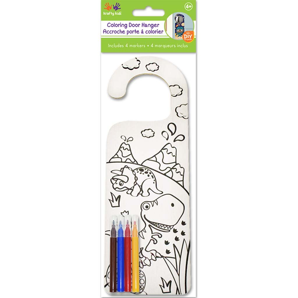 DIY Door Hanger with 4 Markers 3.5in x 10.25in Dino