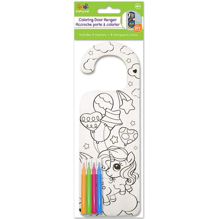 DIY Door Hanger with 4 Markers 3.5in x 10.25in Unicorn