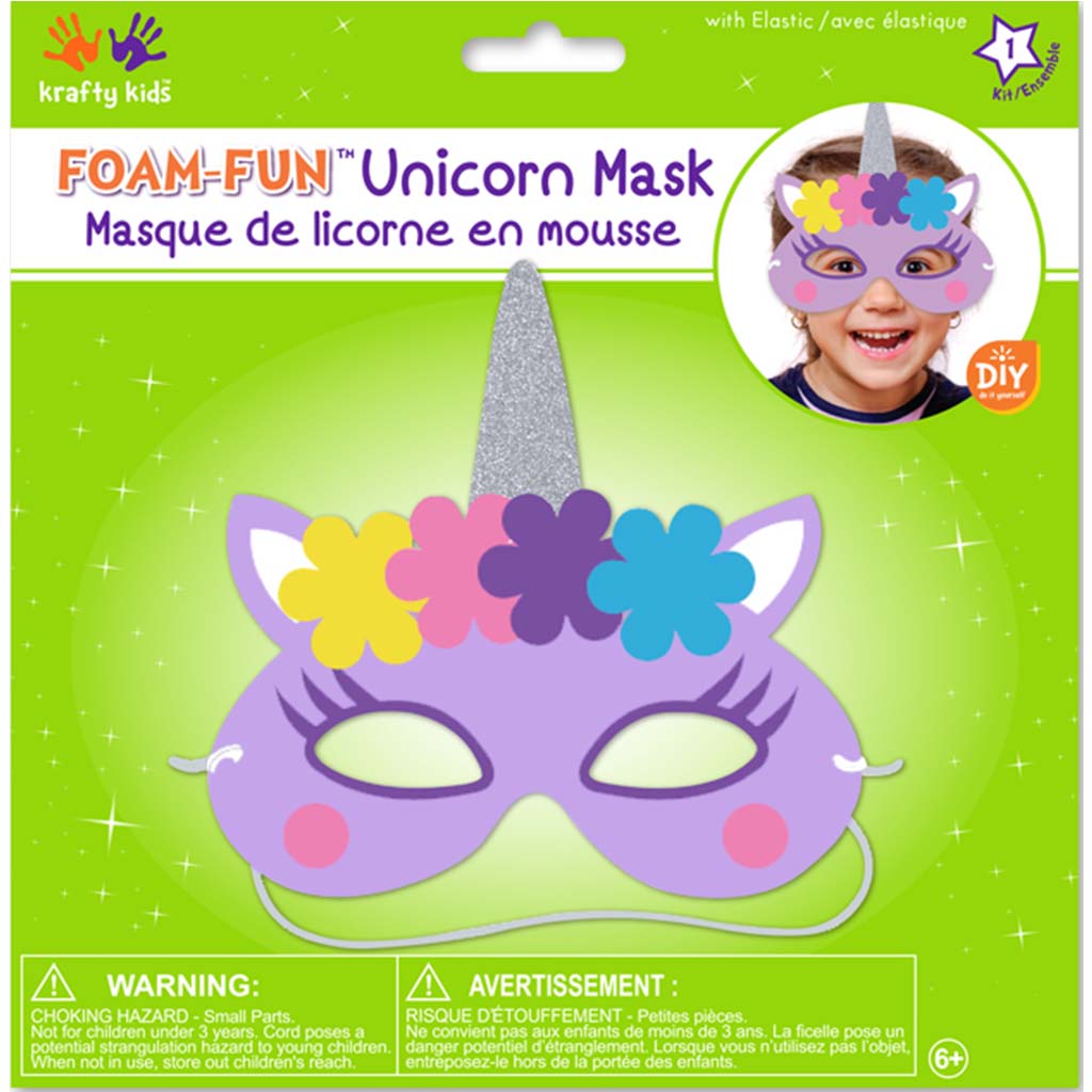DIY Foam Unicorn Mask with Elastic Purple