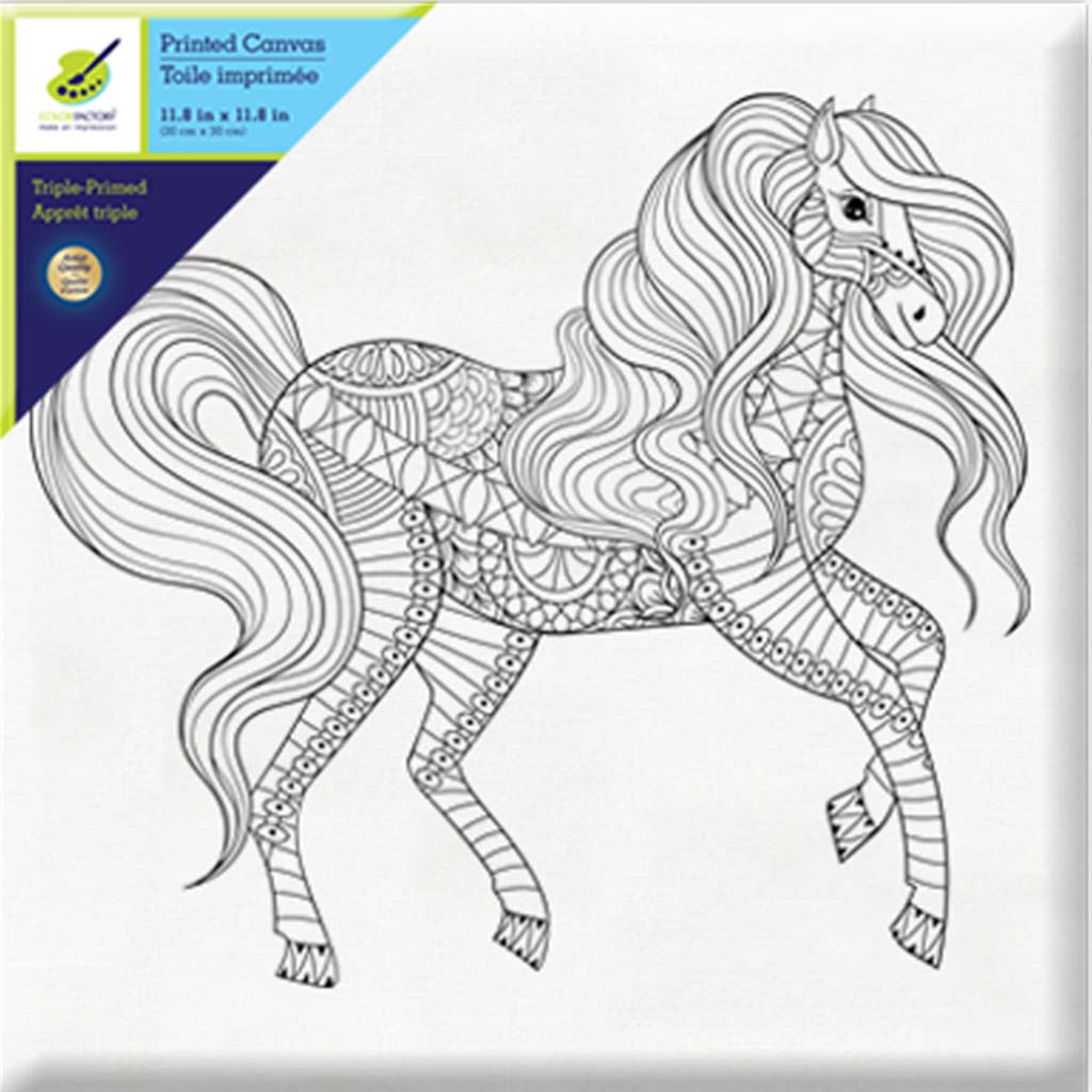 Printed Canvas Primed Back-Stapled 12in x 12in Unicorn