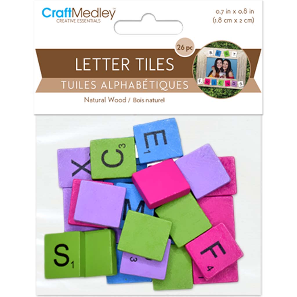 Multi-Mix Letter Tiles 1.8cm x 2cm 26/pk Glam