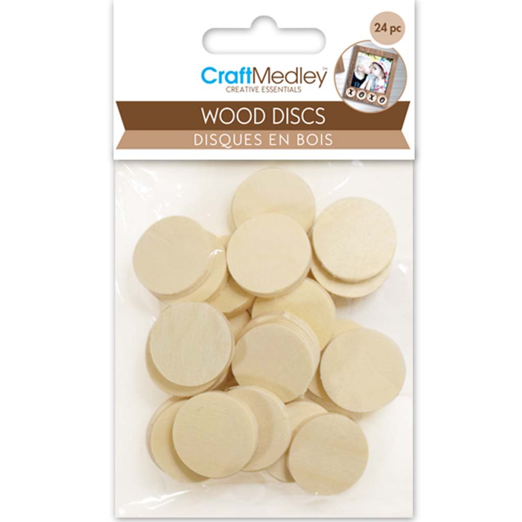 Craftwood Wood Discs 24pc 2.1 x 2.1cm