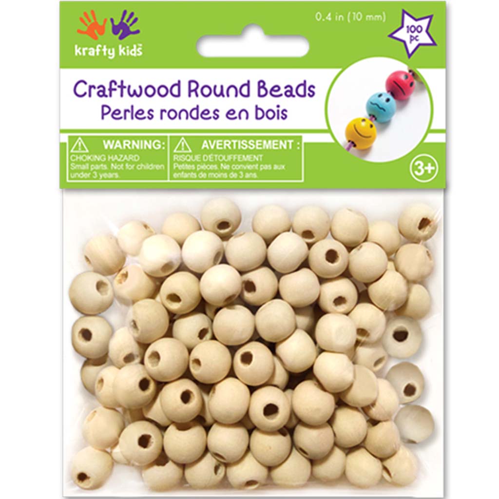 Craftwood Round Beads Natural 10mm 100pc