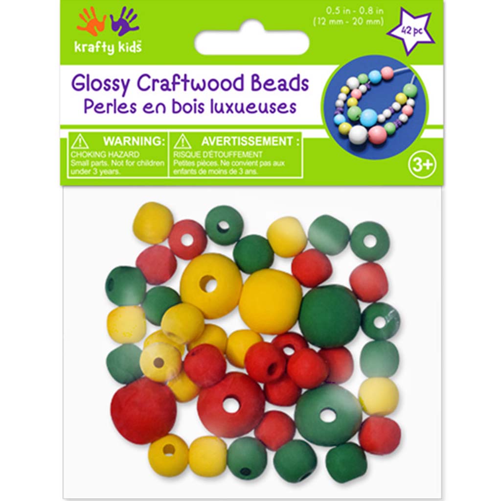 Glossy Round Beads Assorted 42pc Tropical Blend