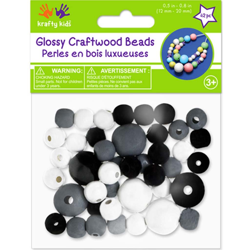 Glossy Round Beads Assorted 42pc Classic