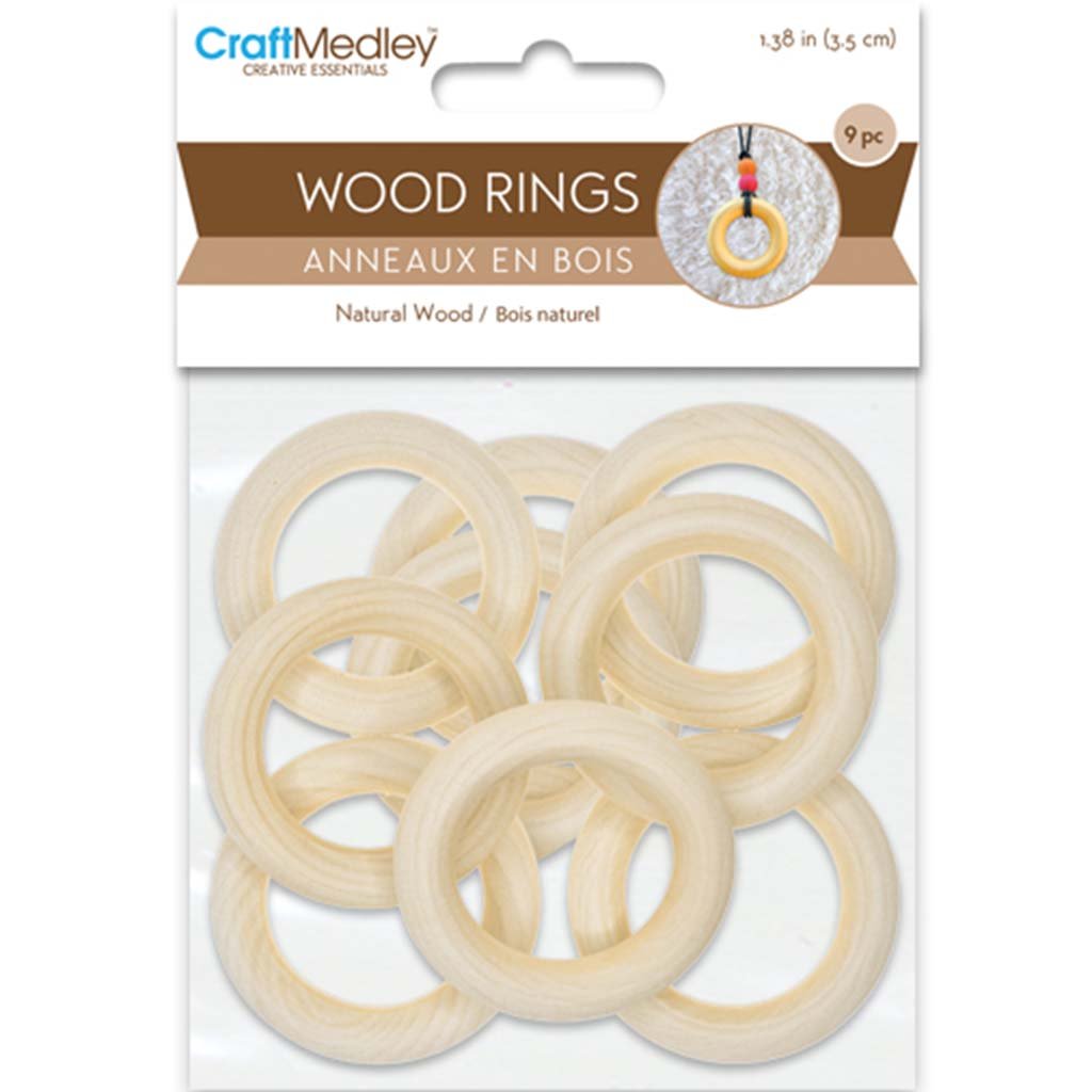 Craft Rings 9pcs 35mm Natural