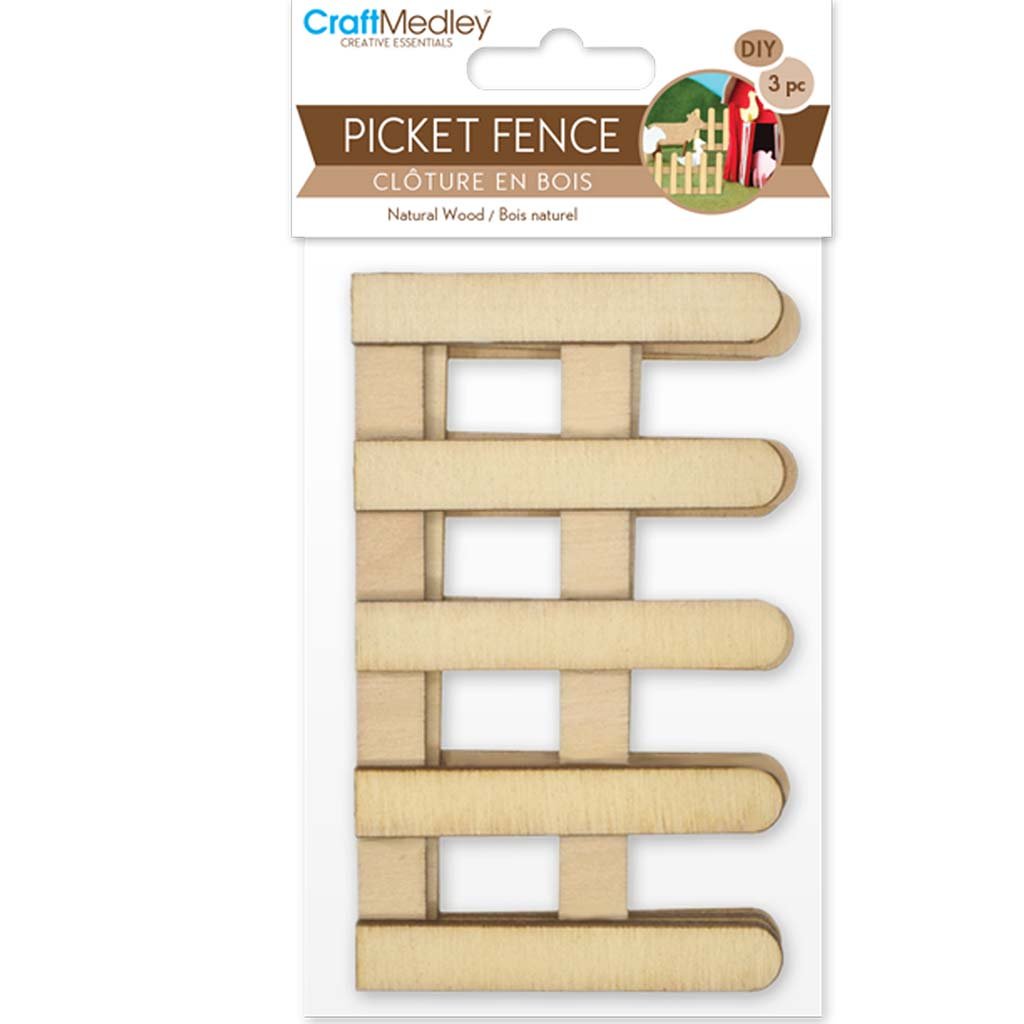 DIY Picket Fence 6 x 10cm 3pc