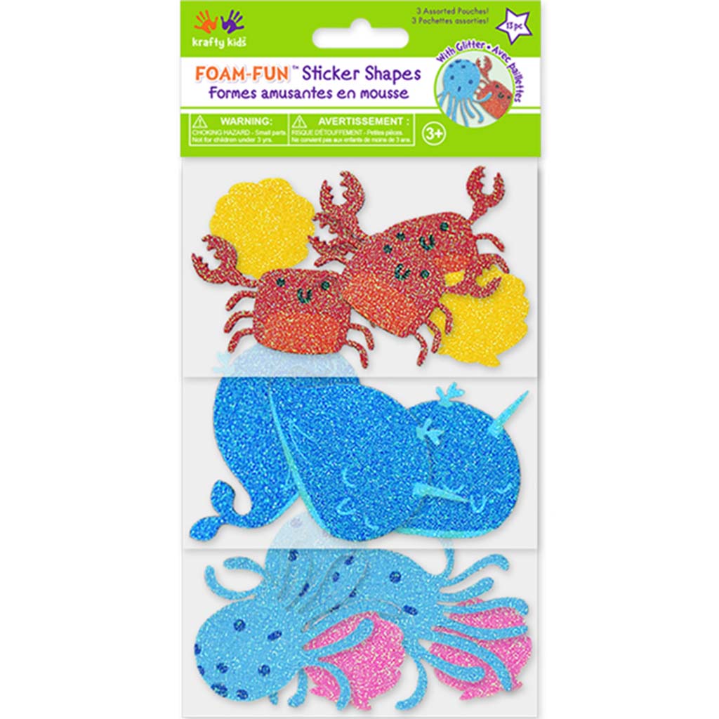 3D Foam Fun Glitter Stickers Ocean Pals