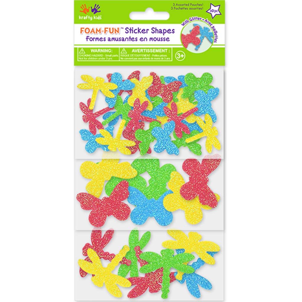 3D Foam Fun Glitter Stickers Flying Friends