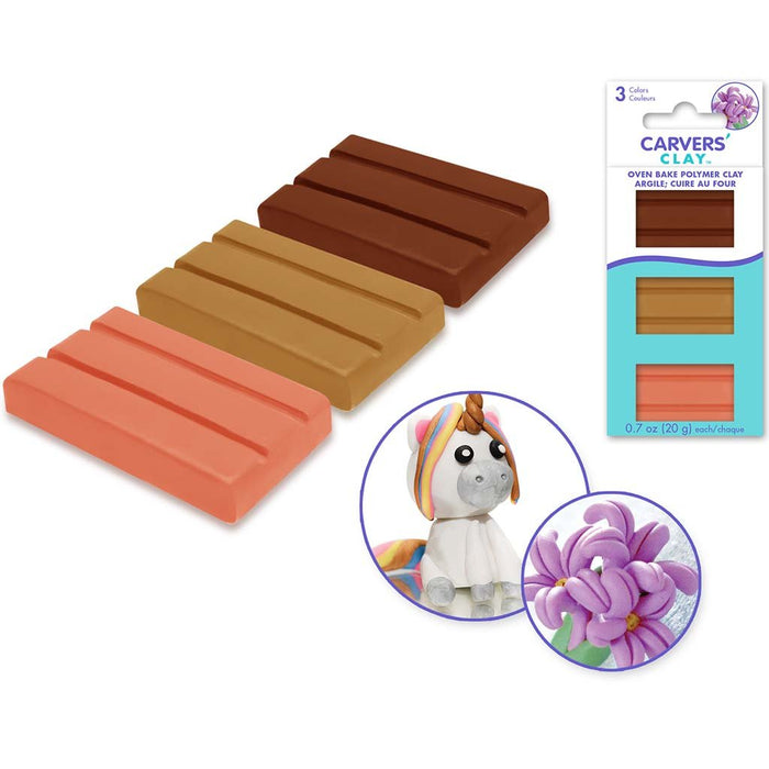 Polymer Oven Bake 20g 3pcs Fleshtone