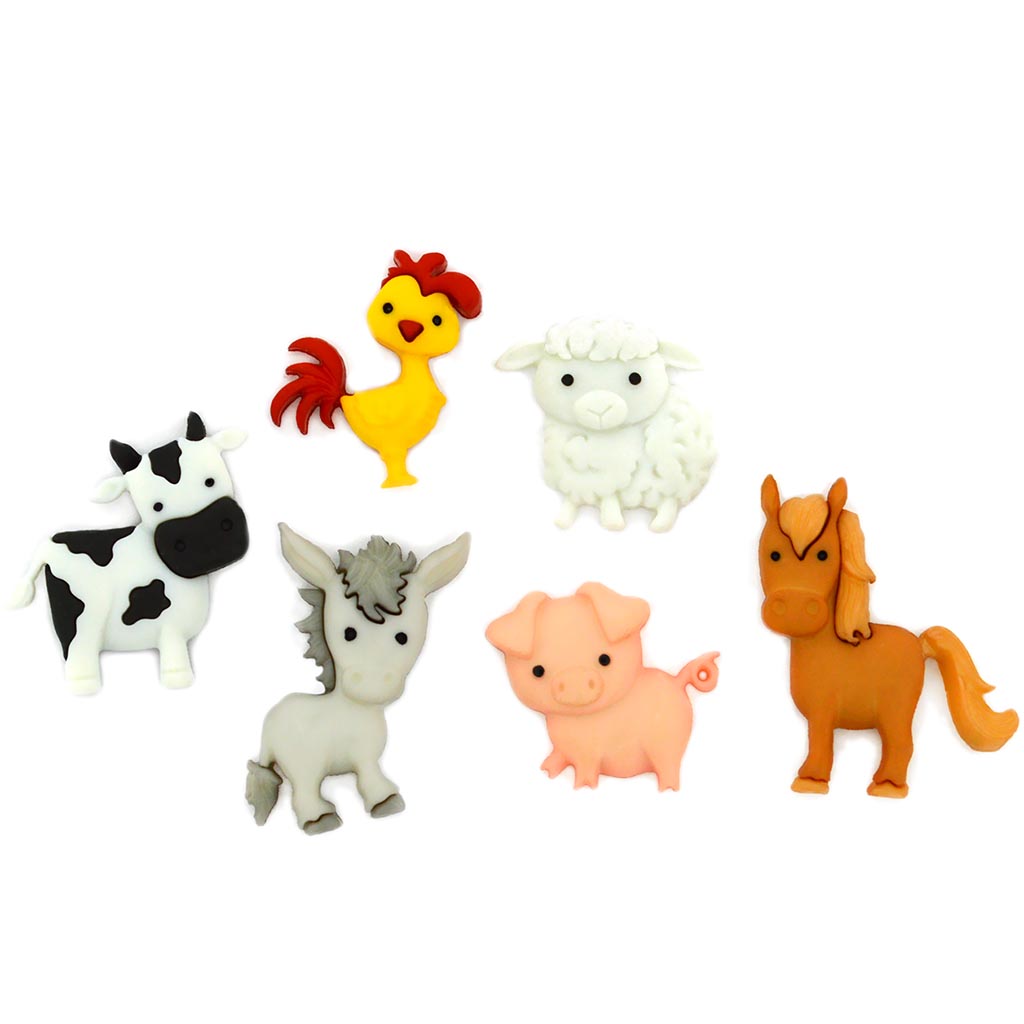 Button Embellishments In The Barnyard