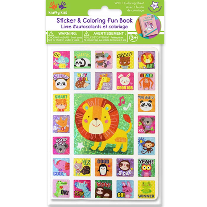 DIY Sticker & Coloring Fun Book Baby Animals