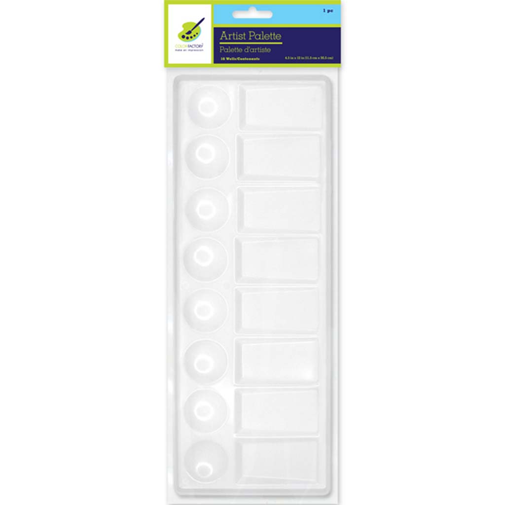 Paint Palette Plastic Rectangular 4.5in x 12.18in 16 Well