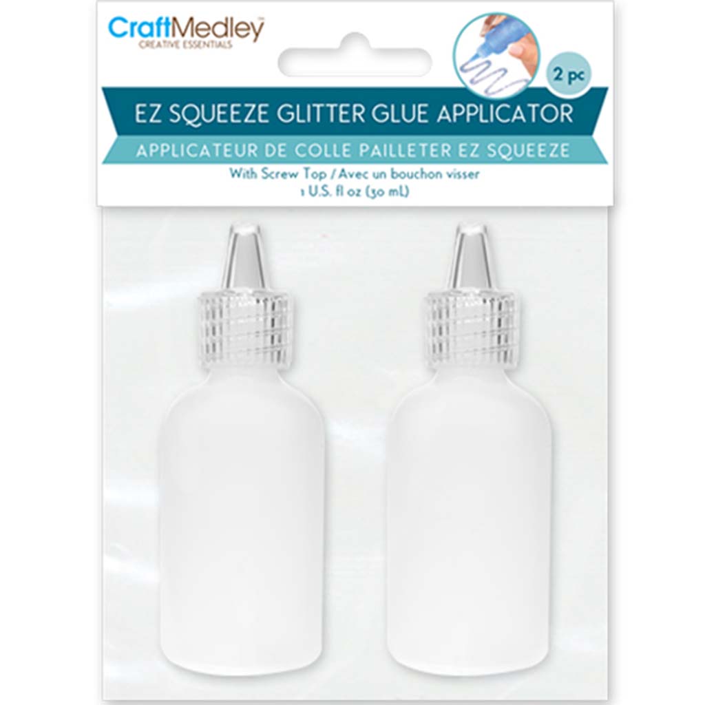 EZ-Squeeze Glitter Glue Applicator with Screw-Top 30ml 2pc