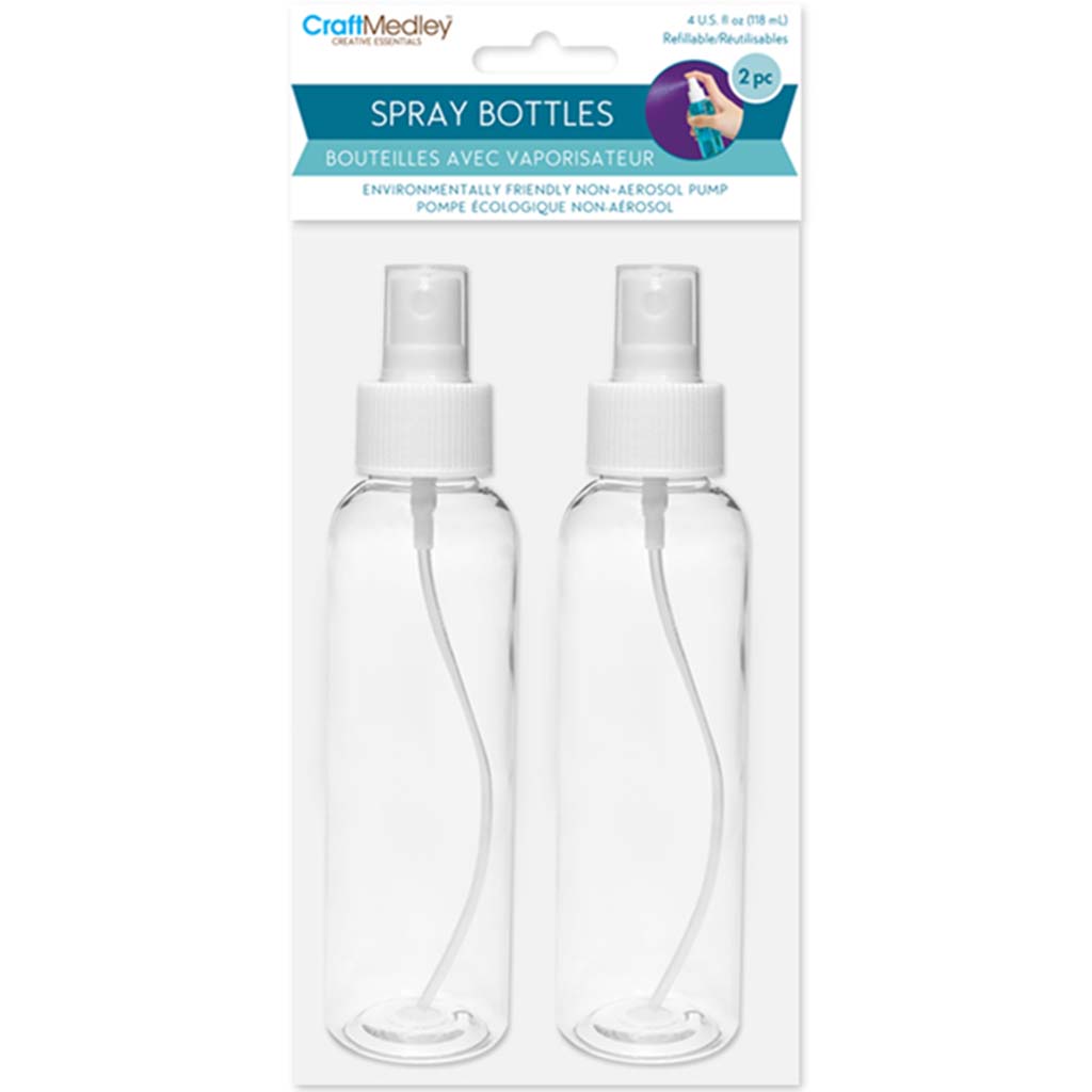 Plastic Bottles Pump-Spray Refillable Screw-Top 4oz 2pc