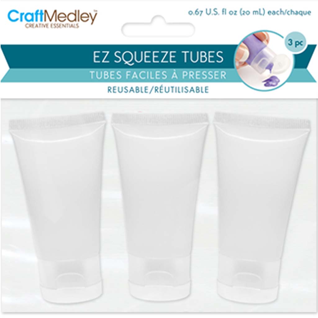 Plastic Bottle EZ-Squeeze Clear Paint &amp; Glue Tubes 20ml 3pcs