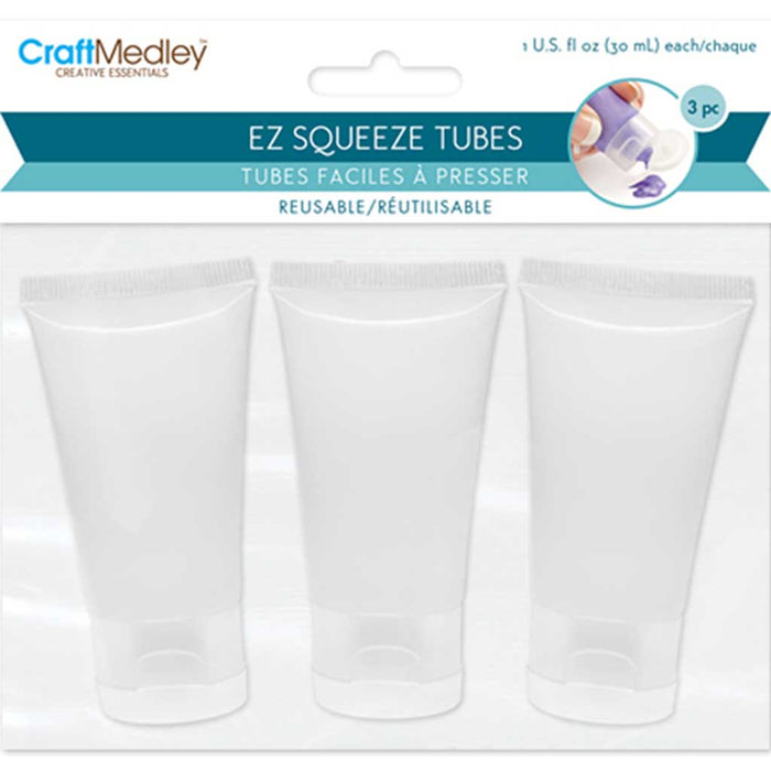 Plastic Bottle EZ-Squeeze Clear Paint & Glue Tubes 30ml 3pcs