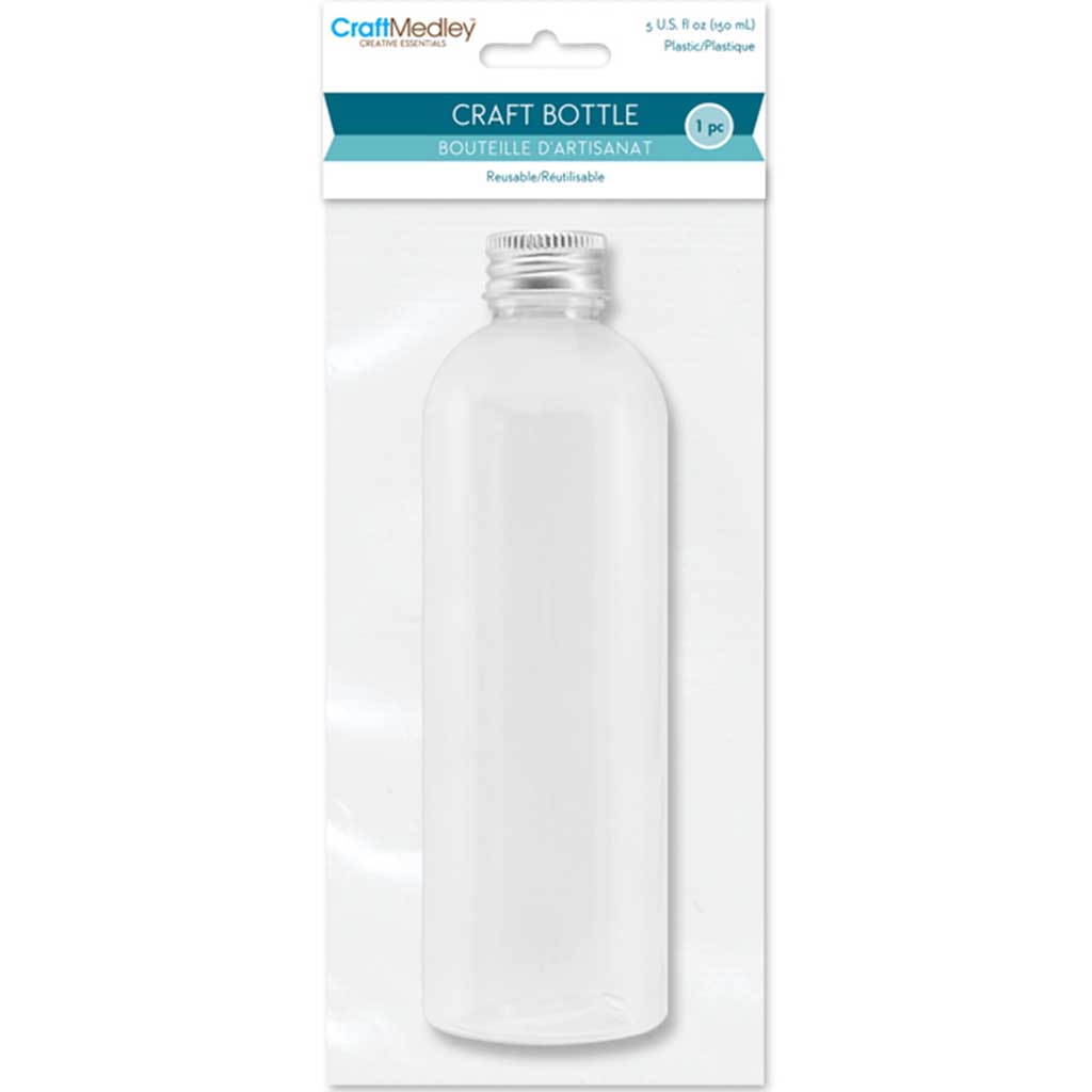Plastic Bottles Transparent with Matte Aluminum Screw-Cap 5oz