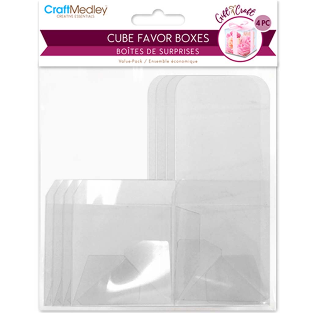 PVC Clear Cube Favor Box Value Small 6cm 4pc