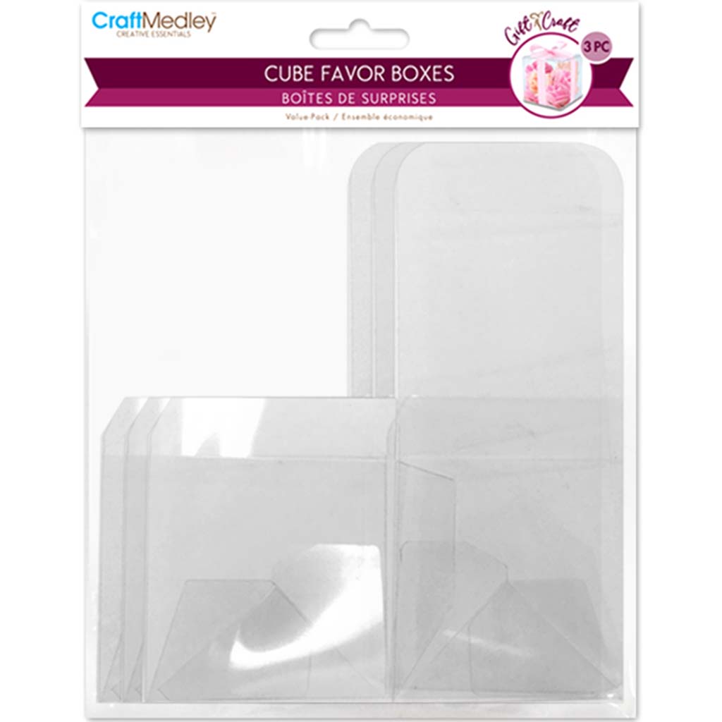 PVC Clear Cube Favor Box Value Medium 8cm 3pc