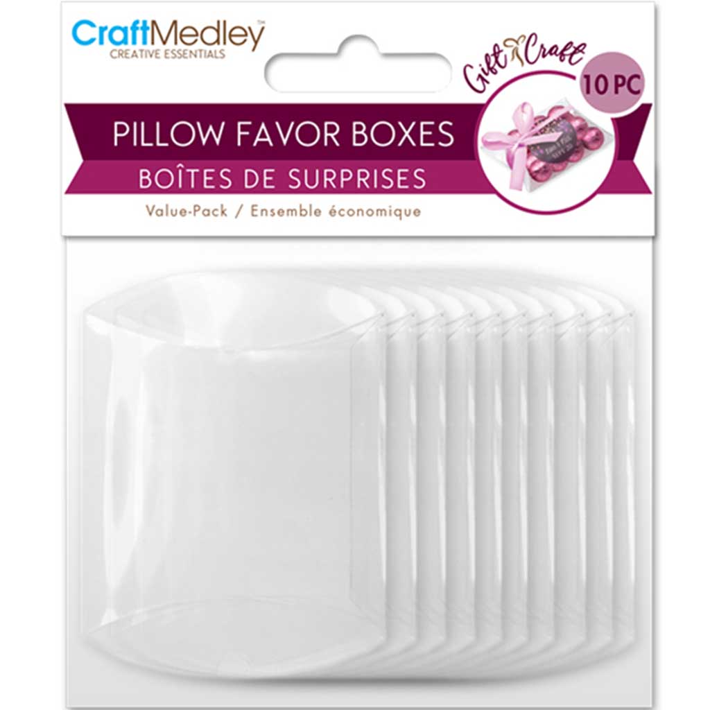 PVC Clear Pillow Favor Box Value-Pack Small 7.6 x 6 x 2cm 10pc