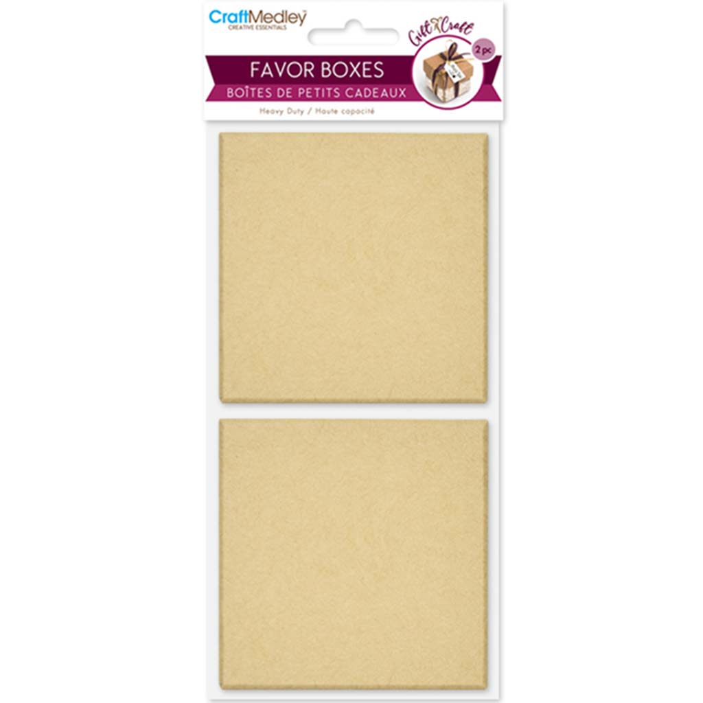 Heavy Duty Paper Favor Box 2.38in x 2.38in x 1.44in Kraft