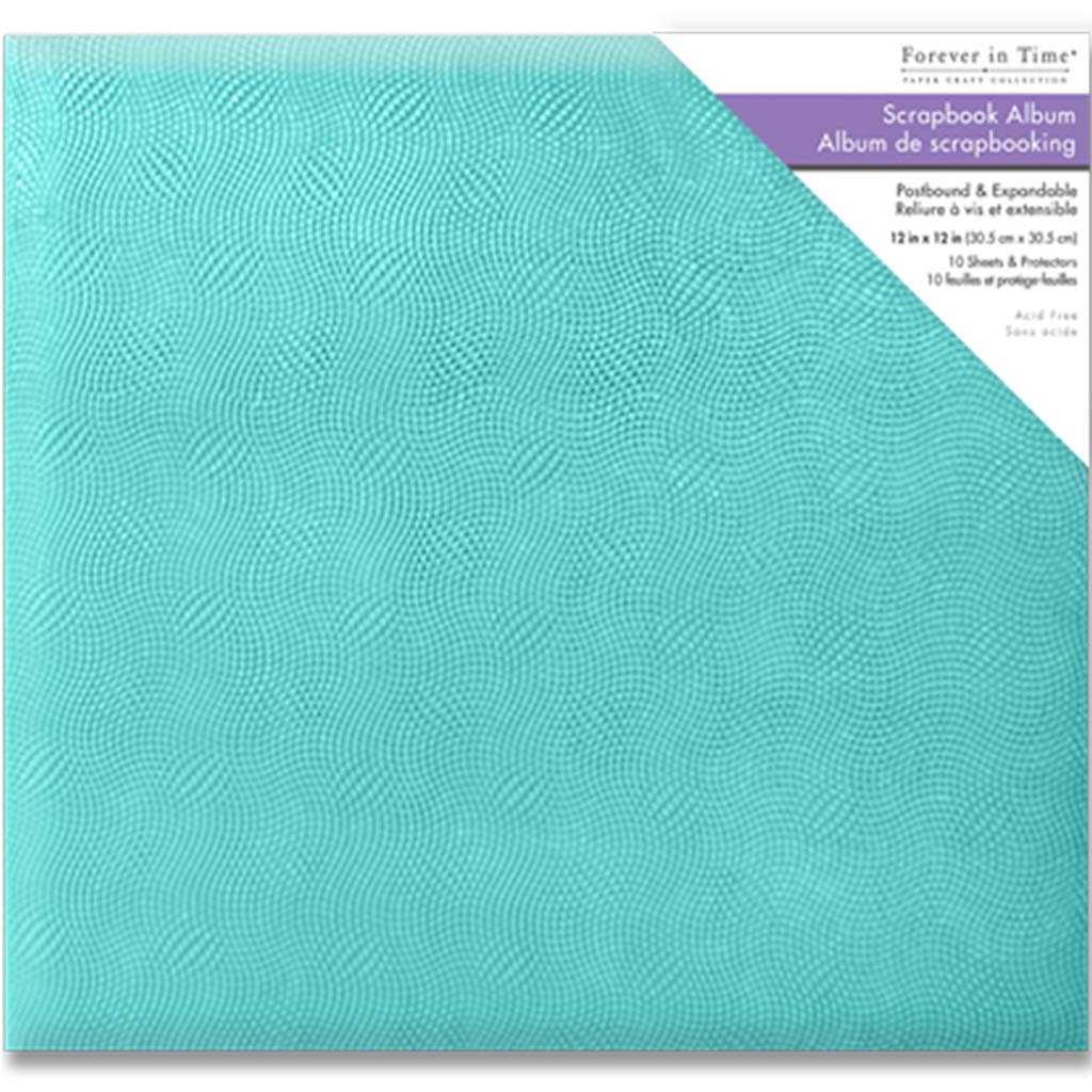 Scrapbook Album PostBound 12in x 12in Blue Embossed Glossy