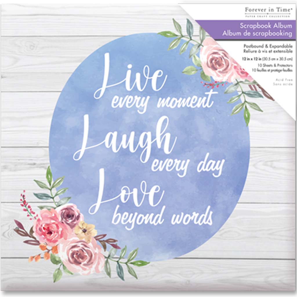 Scrapbook Album PostBound 12in x 12in Live Every Moment