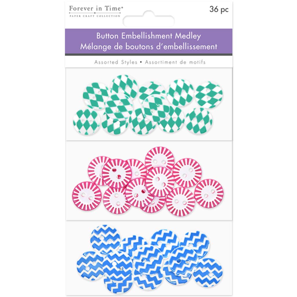 Round Pattern Button Medley 36pc 3-Tier Tile-scapes