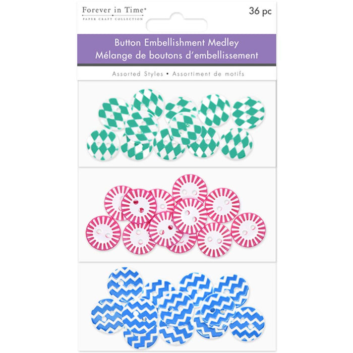 Round Pattern Button Medley 36pc 3-Tier Tile-scapes