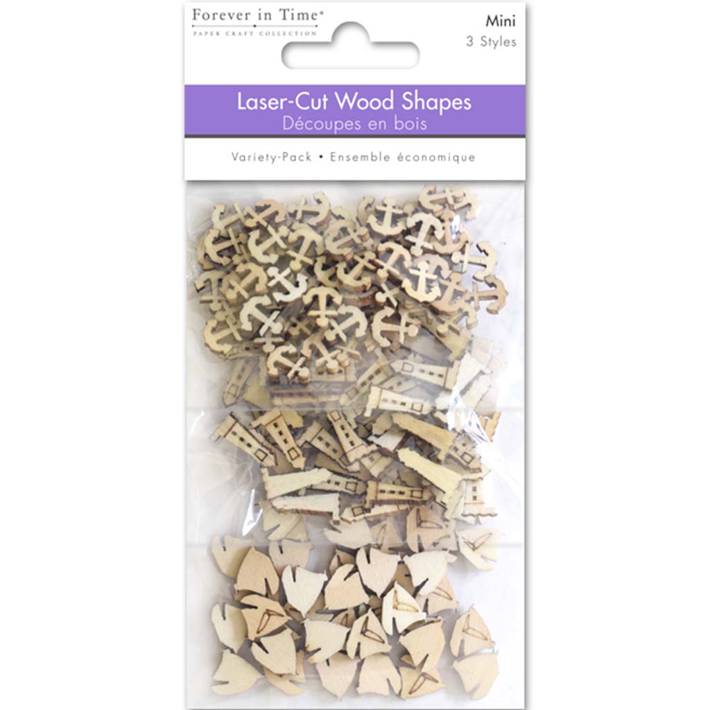 Laser Cut Wood Minis Assorted Shapes 8g Nautical