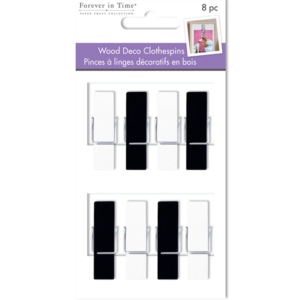 Wood Deco Clothespins 8pcs 1.8in Classic