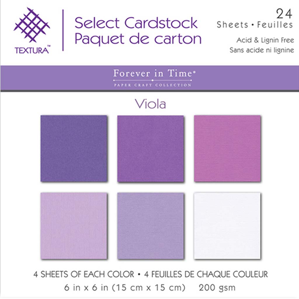 Cardstock Textura Select Packs 24pcs 6in x 6in Assorted Viola