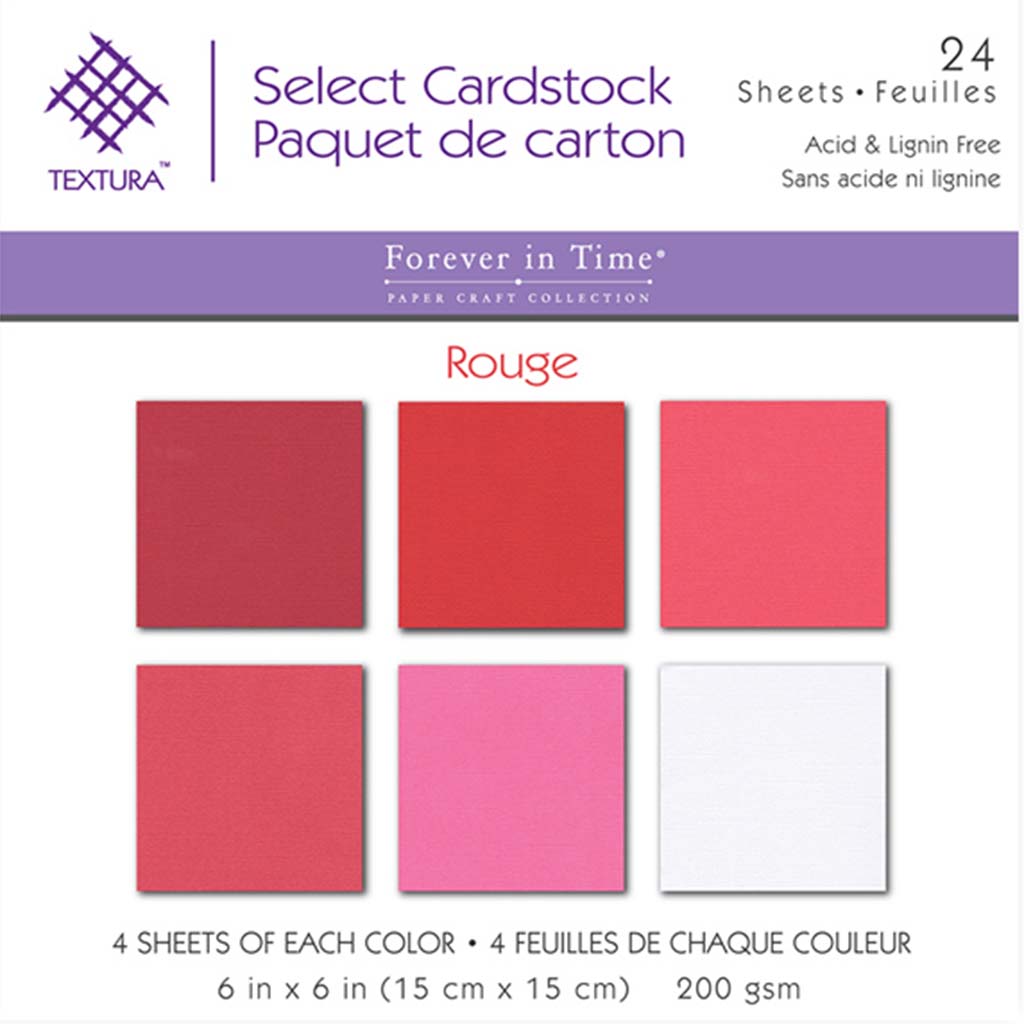 Cardstock Textura Select Packs 24pcs 6in x 6in Rouge