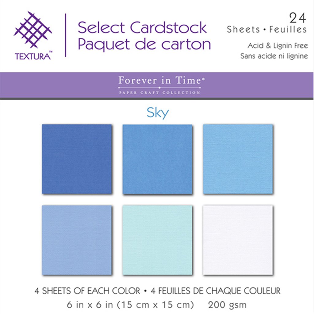 Cardstock Textura Select Packs 24pcs 6in x 6in Sky