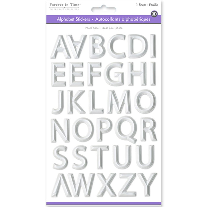 Paper Craft Sticker 3D Alpha PVC 5.7in x 9.8in White