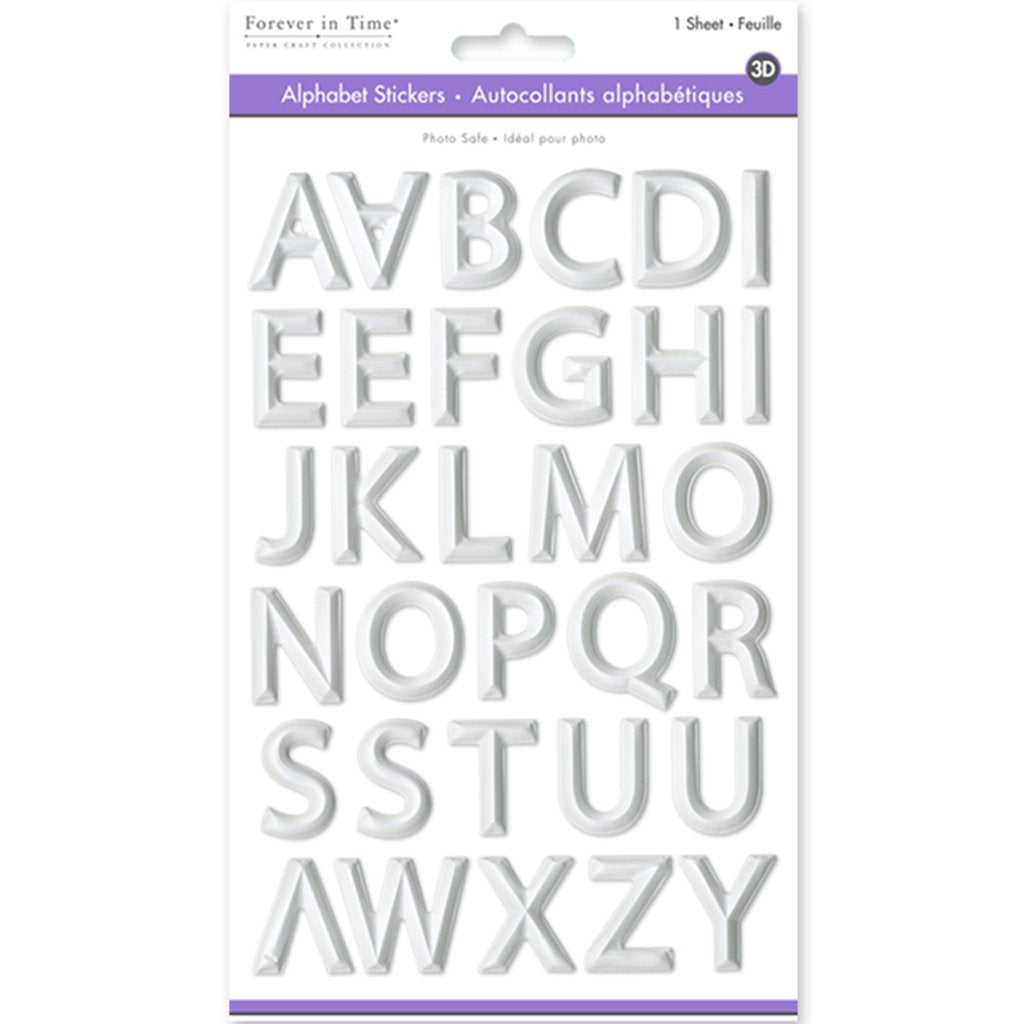 Paper Craft Sticker 3D Alpha PVC 5.7in x 9.8in White