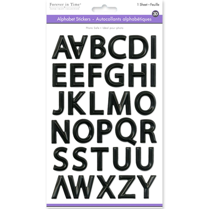 Paper Craft Sticker 3D Alpha PVC 5.7in x 9.8in Black